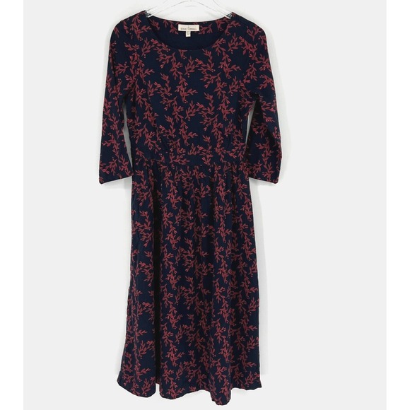 Seasalt Cornwall Dress Womens 4 Forestry Floral Midi Peasant Nature Prairie - Picture 1 of 7